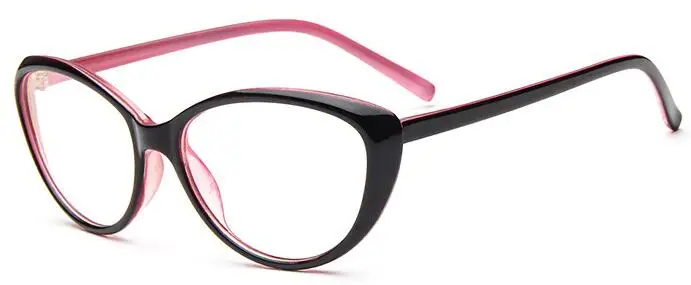 Оправа «кошачий глаз» очки оправа с прозрачными линзами женские Брендовые очки оптические оправы близорукость прозрачные заушники для очков - Цвет оправы: pink