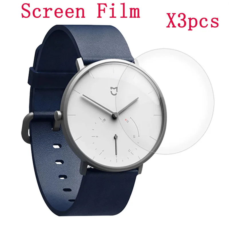 Оригинальные Водонепроницаемые кварцевые часы Xiaomi Mijia, смарт-браслет, Bluetooth, шагомер, автоматическая калибровка, вибрация, нержавеющая сталь - Цвет: 3pcs film only