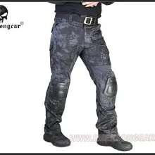 Мужские военные охотничьи военные очки Airsoft камуфляжные штаны Emerson Gen2 тактические брюки с наколенниками Typhon EM7038T TYP