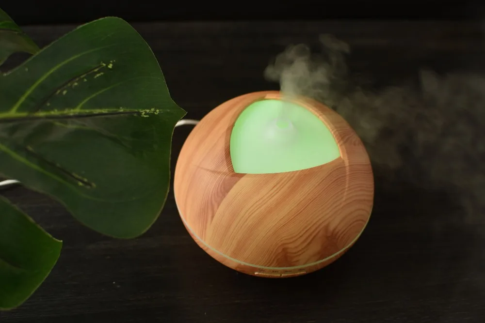 Ultrasonic wood humidifier air purifier essential oil diffuser