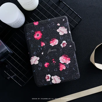 

Flower Magnet PU Flip Cover for Amazon Kindle Paperwhite 1 2 3 4 449 558 4 10 2018 2019 Case 6inch Ebook Tablet Case cover