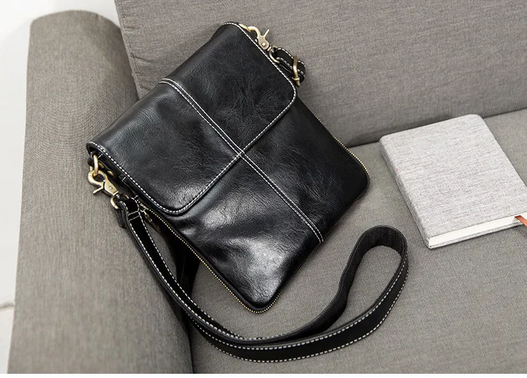FEIDIKABOLO Новая Дизайнерская кожаная мужская сумка, модная кожаная сумка через плечо, мужские сумки-мессенджеры, маленькие повседневные мужские сумки черного цвета