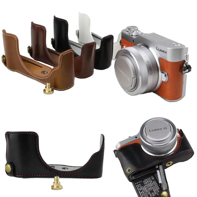 PU Leather Half Case For Panasonic LUMIX GF10 Camera Protective Bottom