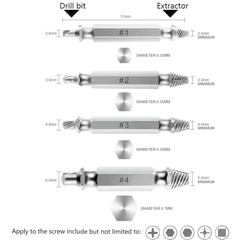 Vastar-4pcs-Damaged-Screw-Extractor-Drill-Bits-Guide-Set-Broken-Speed-Out-Easy-out-Bolt-Stud