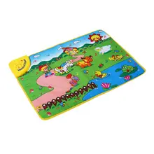 ABWE Лучшая YiQu 1 зеленый+ цвет нейлоновая ткань+ печатная схема+ ABS joy farm музыкальный ковер Мультяшные животные игровой ковер детский