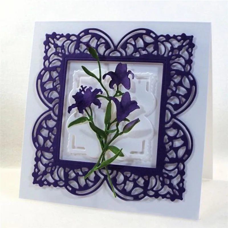 

GJCrafts Square Flower Edge Dies Frame Metal Cutting Dies New 2019 for Card Making Scrapbooking Embossing Craft Lace Border Dies