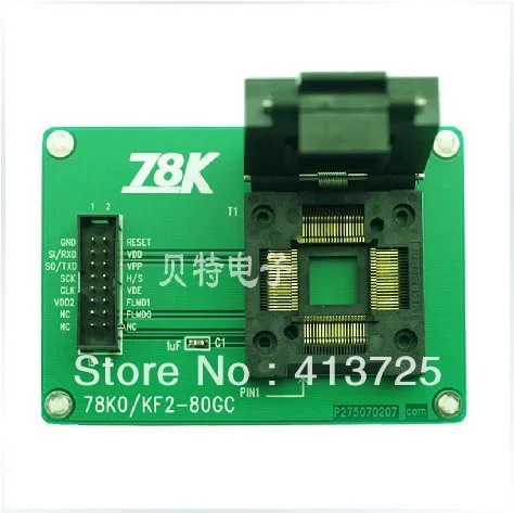 Special 78K0/KF2-80GC adapter for LQFP80 test burn program ic burn lqfp80 seat adapter v850es kf1 80gc test