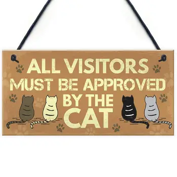 

Meijiafei Cat Signs For Home Funny Hanging Plaque Cat Sign For Home Funny Cat Sign Pet Sign 10" X 5"