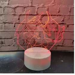 Мультфильм Покемон серии Charizard 3D настольная лампа Touch цвет ful 7 цветов изменить акриловые детские игрушки ночник Подарки