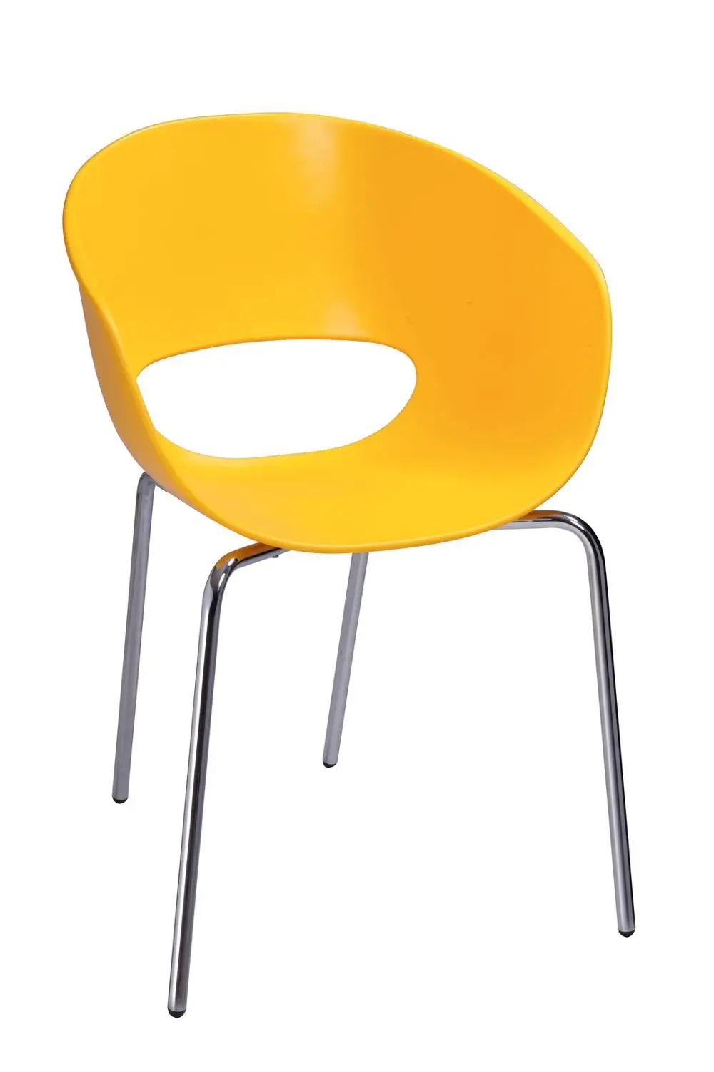Современный дизайн классический минималистичный обеденный стул Европа пластиковое сиденье и стальная металлическая ножка кафе стул, гостиная модная мебель - Цвет: YELLOW
