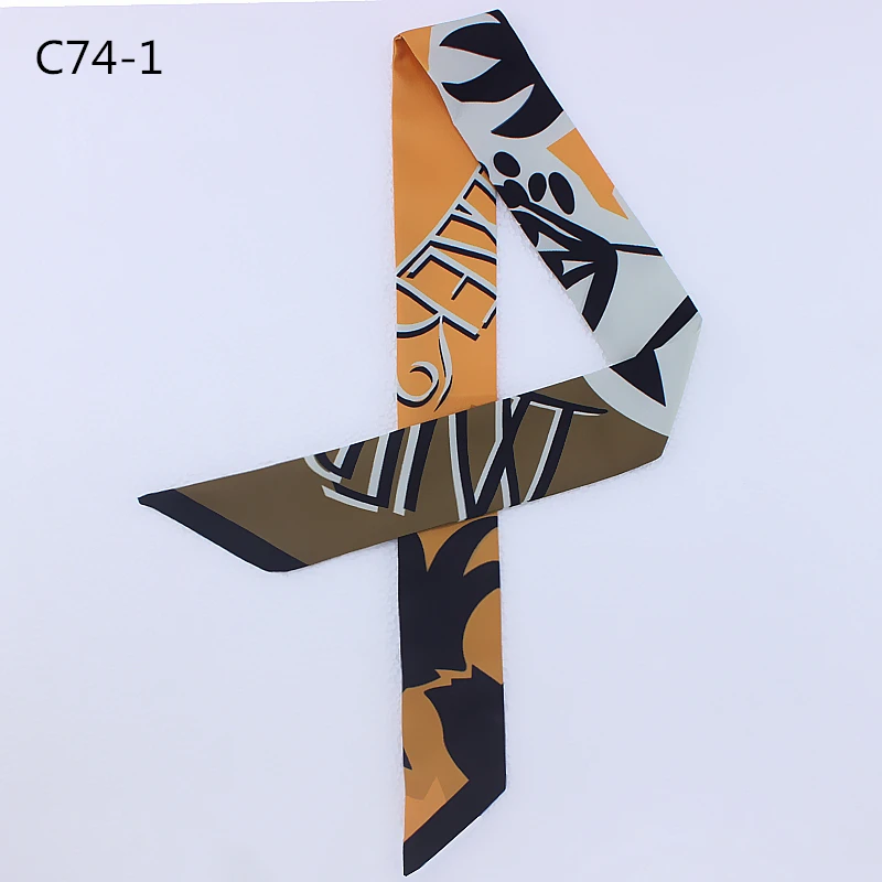 

2019 Women Ribbons Scarves Fashion Print Silk Skinny Scarfs Female Handbag Wrap Tie Elegant Hair Neck Scarf Lady Headband