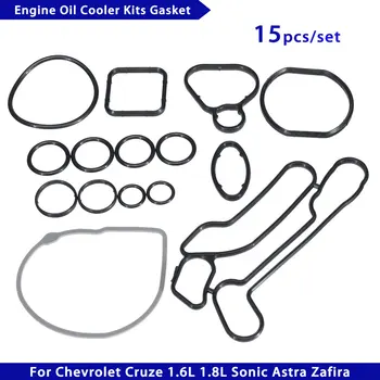 

15Pcs/Set Engine Oil Cooler Cooling System Filter Gasket Seal 24445723 55354071 For Chevrolet Cruze 1.6L 1.8L Sonic Astra Zafira