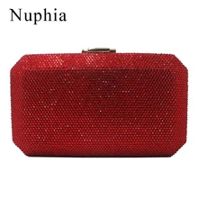Nuphia большой Размеры Для женщин Красный расшитая кристаллами Сумочка-клатч и вечерние сумки вместительная сумка-клатч для выходные туфли на выпускной бал