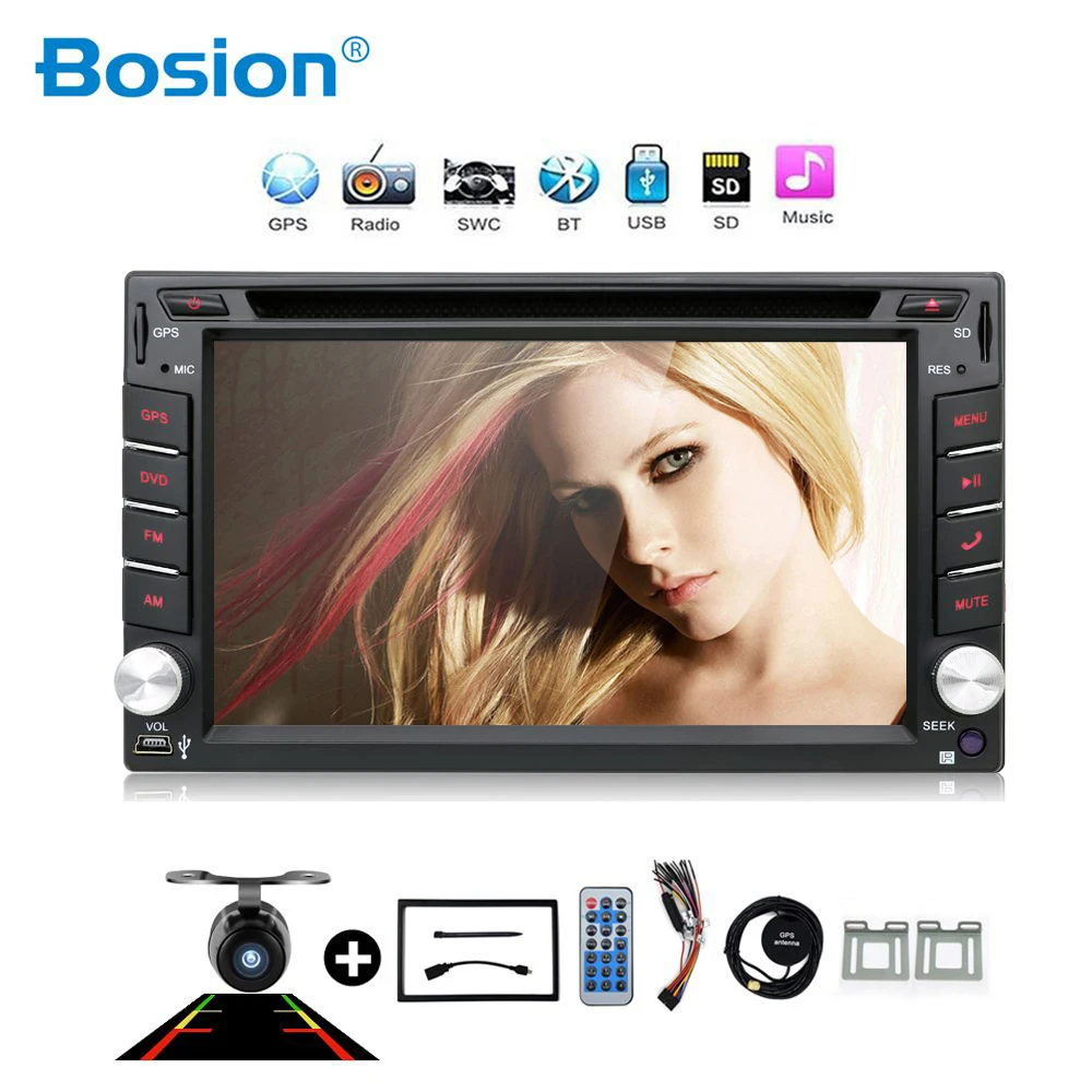 Bosion двойной Din автомобильный dvd плеер с Gps навигационной системой английский Bluetooth
