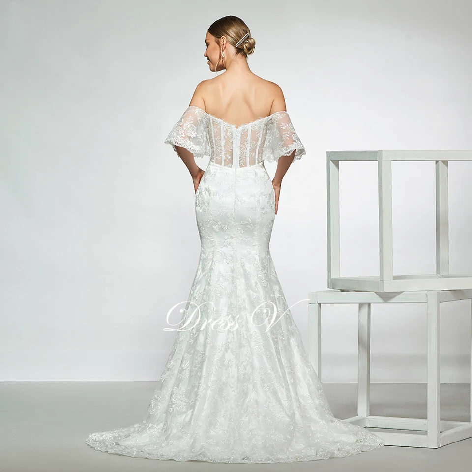 Dressv Elegant Off The Shoulder Wedding Dress Short Sleeves Mermaid Lace Floor Length Simple Bridal Gowns Wedding Dress Wedding Dresses Aliexpress dressv elegant off the shoulder wedding dress short sleeves mermaid lace floor length simple bridal gowns wedding dress wedding dresses aliexpress