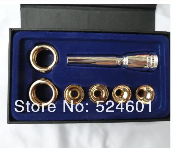 

Professional Gold Trumpet Mouthpiece The Baja Style Multi-purpose Trompeta Blow Mouth Adapter Bb 6 PCS Sper Det 2 C 3 C b 3 b,