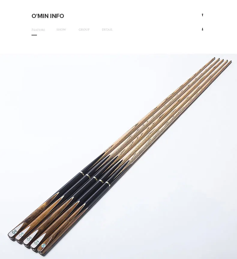 

O'MIN STAR MARKS 3/4 Piece Snooker Cue Kit with Case with Extension Snooker Stick 3 Years Ash Snooker Cue