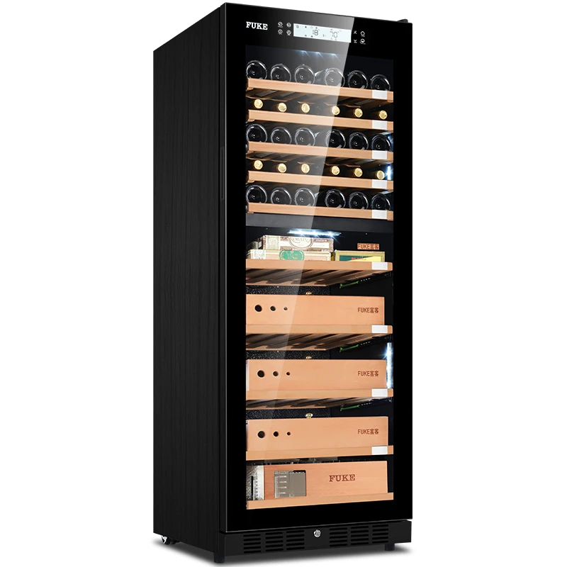 Fk 168cw5 Cigar Cabinet Large Cedar Wood Led Light Humidor Cigar