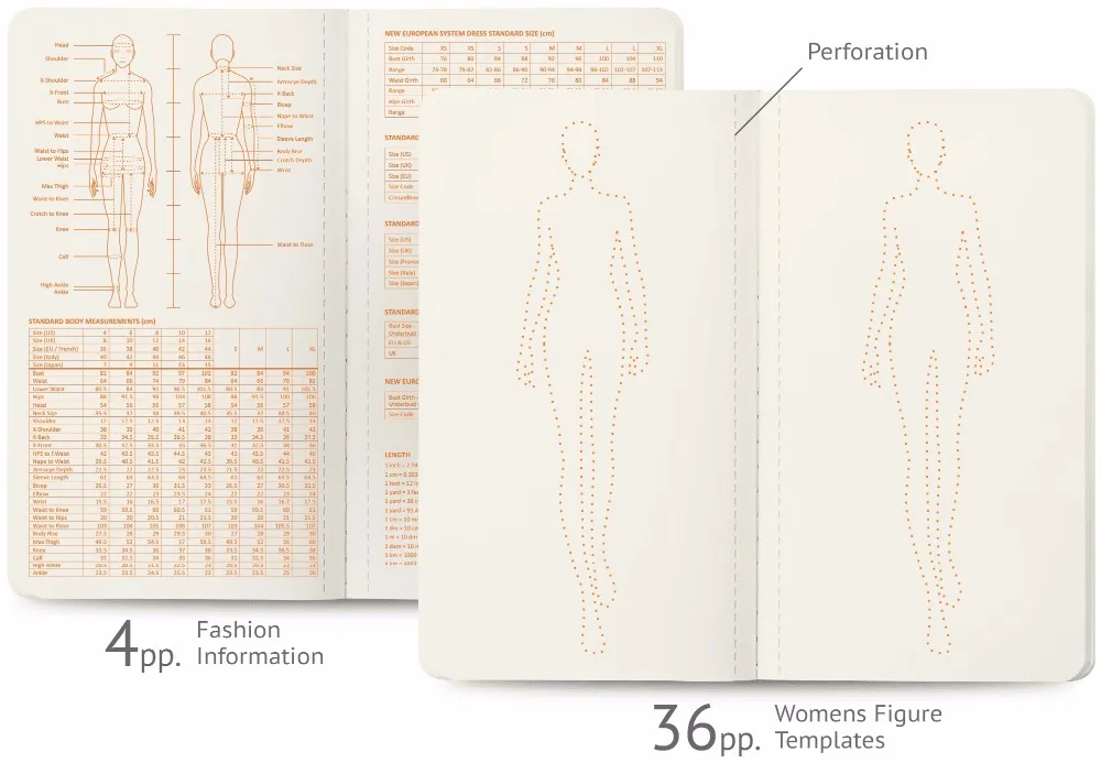 Женская мини-книга эскизов профессиональный модный дизайн Шаблоны тела