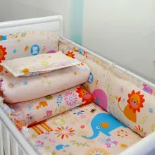 Промо-акция! 6 шт. детская кроватка, набор кровать для новорожденных, наполнитель и лист бампера, детская кроватка(бамперы+ простыня+ наволочка