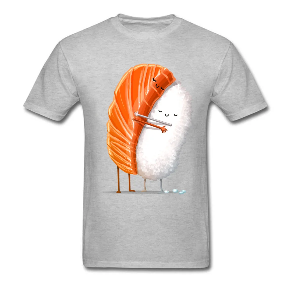 Sushi Hug Autumn All Cotton O-Neck Tops T Shirt Short Sleeve Casual Tees Company Casual Top T-shirts Free Shipping Sushi Hug grey