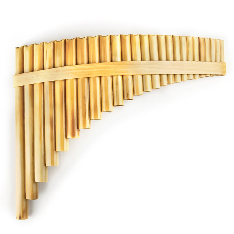 Upscale Right Hand Romanian Folk Instrument Natural Reed Pan Flute