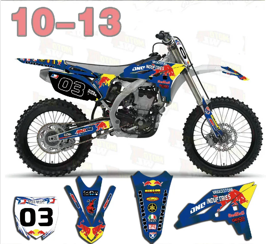 Dirt Bike Graphics Stickers Decals For Yamaha YZ250F YZF250 2010-2013 250F | Автомобили и мотоциклы