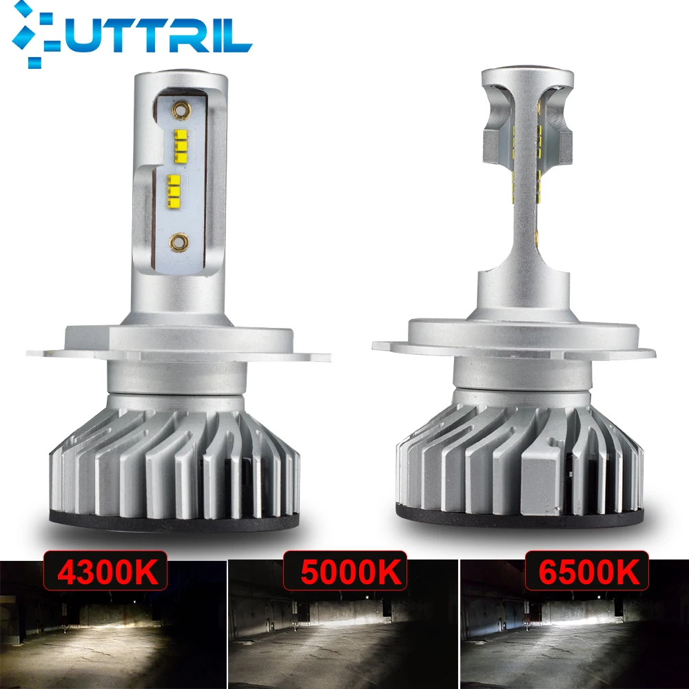 Uttril 4300K 5000K 6500K LED H4 H7 светодиодный H11 H1 H3 9005 HB3 9006 HB4 H8 H9 безошибочные лампы для