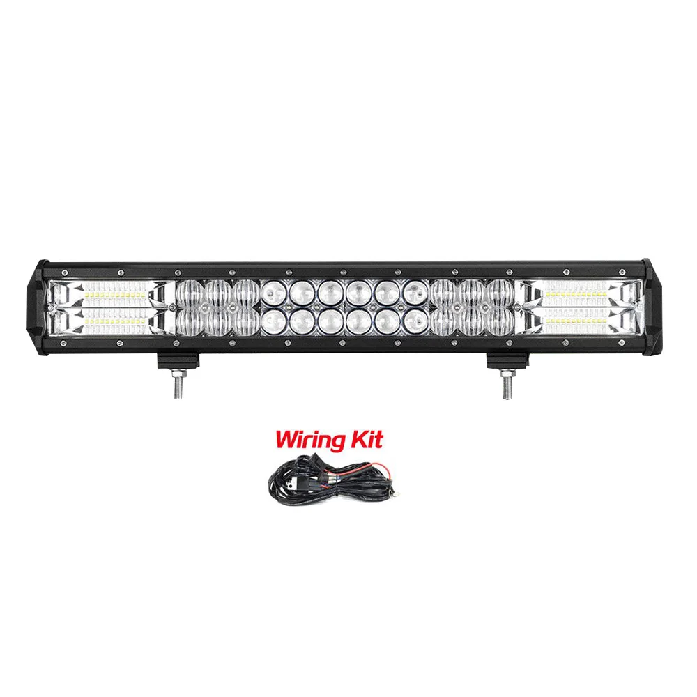 Auxtings Combo Beam 20inch 216w Dual Rows IP67 Waterproof Car Led Bar&23" Number Plate Frame Mount Bracket For Auto Jeep 4X4 - Цвет: Led Bar and Wire