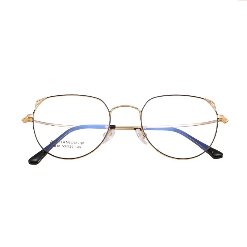 

Cat Ears Women Eyewear Glasses Retro Anti-Blue B Titanium Eyeglasses Frame Degree Literary Goggles Tide Prescription Glasses New