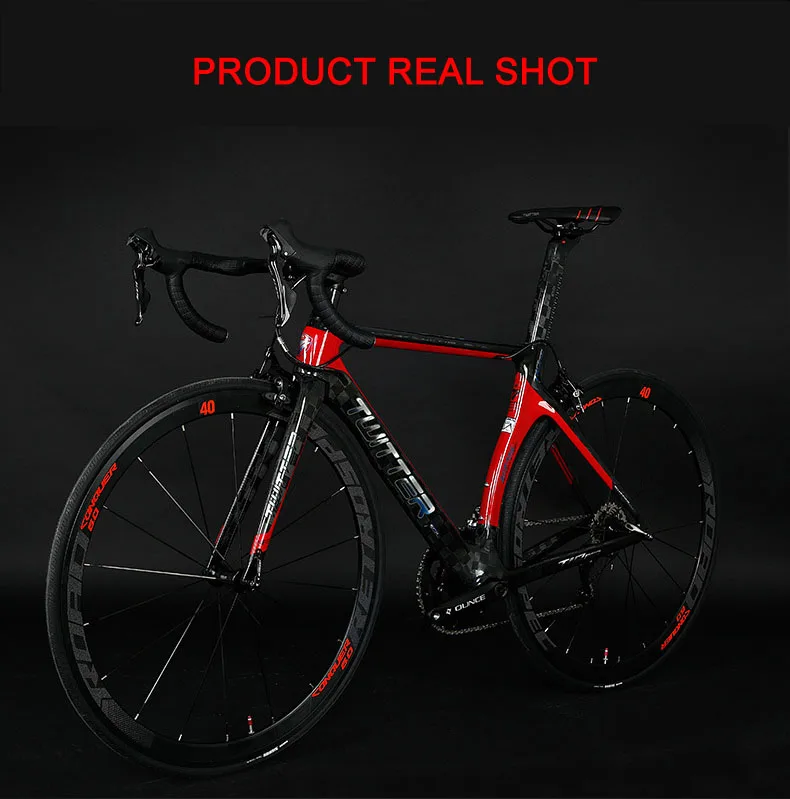 Cheap Twitter T10pro Complete Carbon Road Bike 105/R7000 22 Speed With 700C Wheel Caliper Brake Full Carbon Road Bicycle For Racing 17