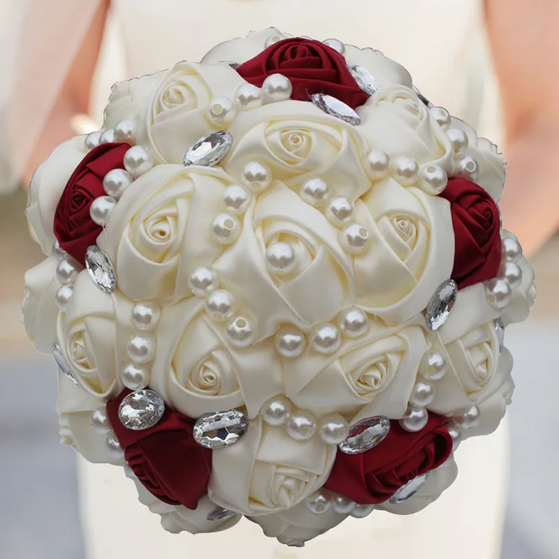 

Bridal Bouquet Wedding Bouquet mariage artifical Wedding Bouquet artificial Ivory Rose Wedding flower de mariage