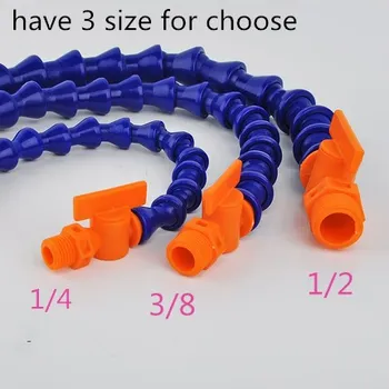 

1Pcs Round Flat Flexible Plastic Water Oil Coolant Pipe Hose For Lathe CNC With Switch 1/4'' 3/8" 1/2"