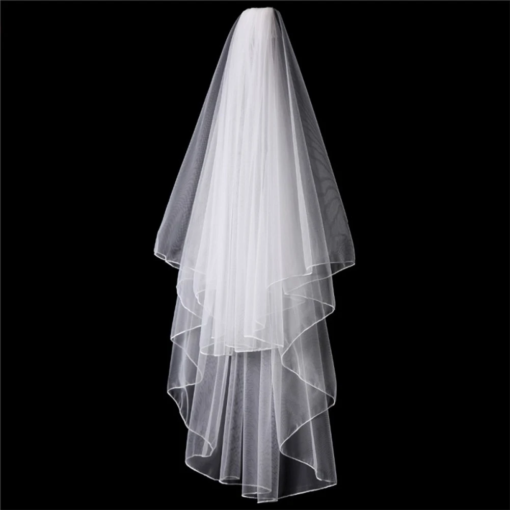

Short Ivory White Bridal Veils Wedding Veil With Comb Cheap Veu De Noiva Curto High Quality Wedding Accessories For Bride 2017