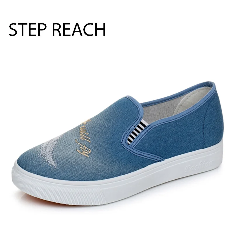 Women's Jeans Shoes flats Fashion Casual Denim Shoes Soft Soles