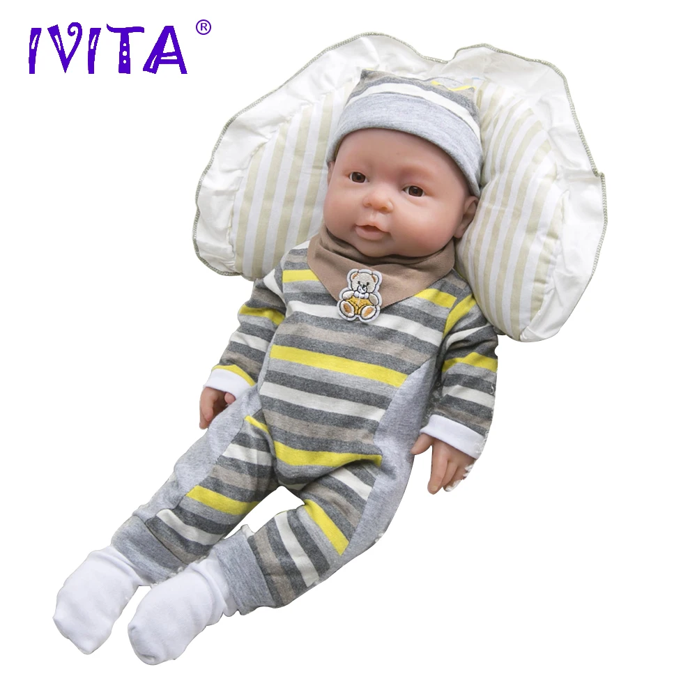 41cm IVITA 16/'/' Full Body Silicone Reborn Baby BOY Realistic Doll Cute Toy