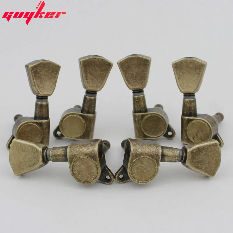1 Set Electric guitar tone tuners 3L3R Antique Brass J04 Guitar Tuning