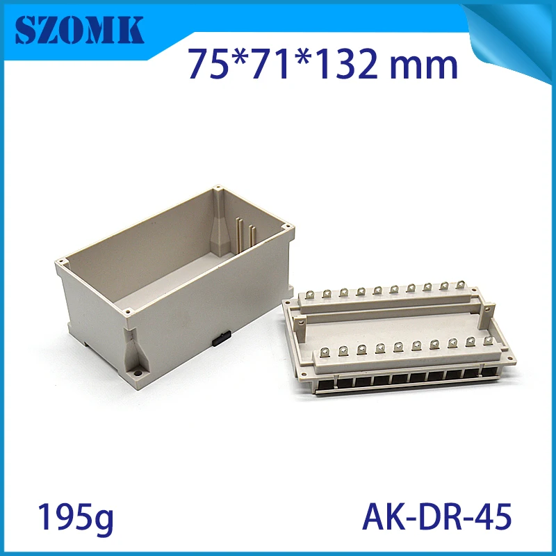 szomk plastic din rail power supply enclosure project box PLC plastic enclosure for electronics din rail junction housing (5)