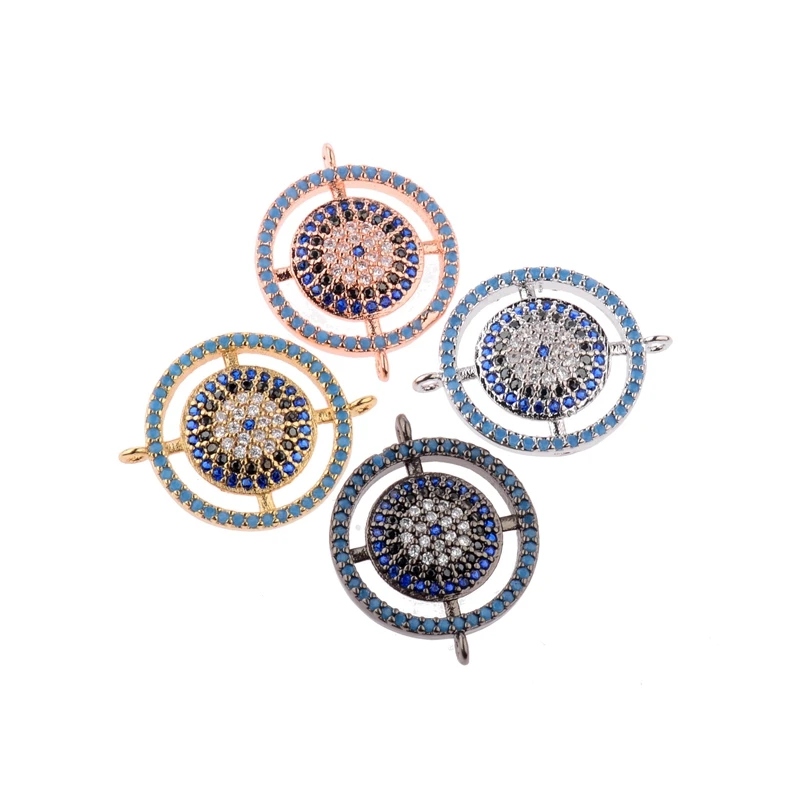 NEW Evil Eyes Connector Charms New Arrival Rhinestone Charm Pendants For Jewelry Making Diy Accessories Beads cz Compass Jewelry Findings