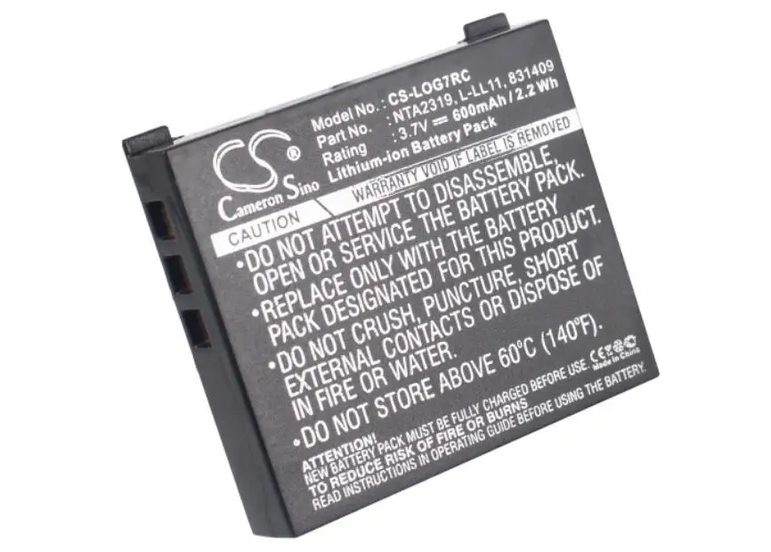 

Cameron Sino 600mah battery for LOGITECH G7 Laser Cordless Mouse M-RBQ124 MX Air 190310-1001 831409 831410 L-LL11 NTA2319