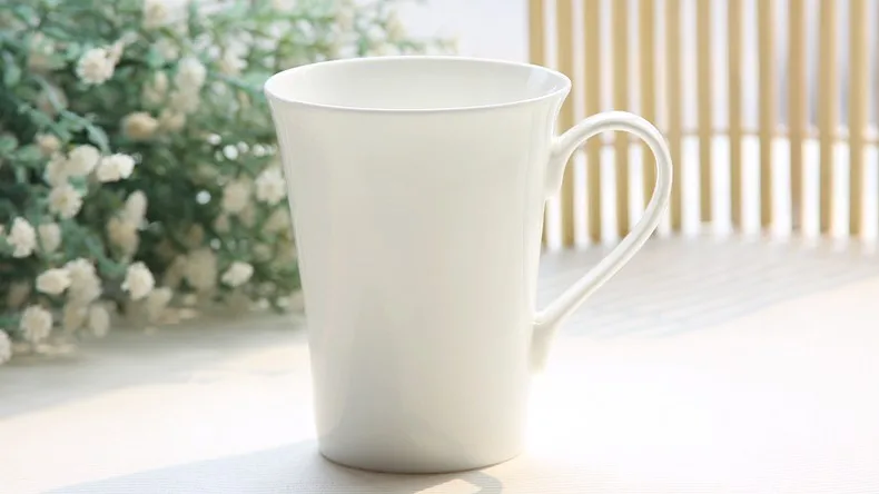 370ml Bone China White Porcelain Cup Coffee Mug 370ml Bone China White Porcelain Cup Coffee Mug Whole Sublimation Mugs Good Quality In From Home Garden On Aliexpress
