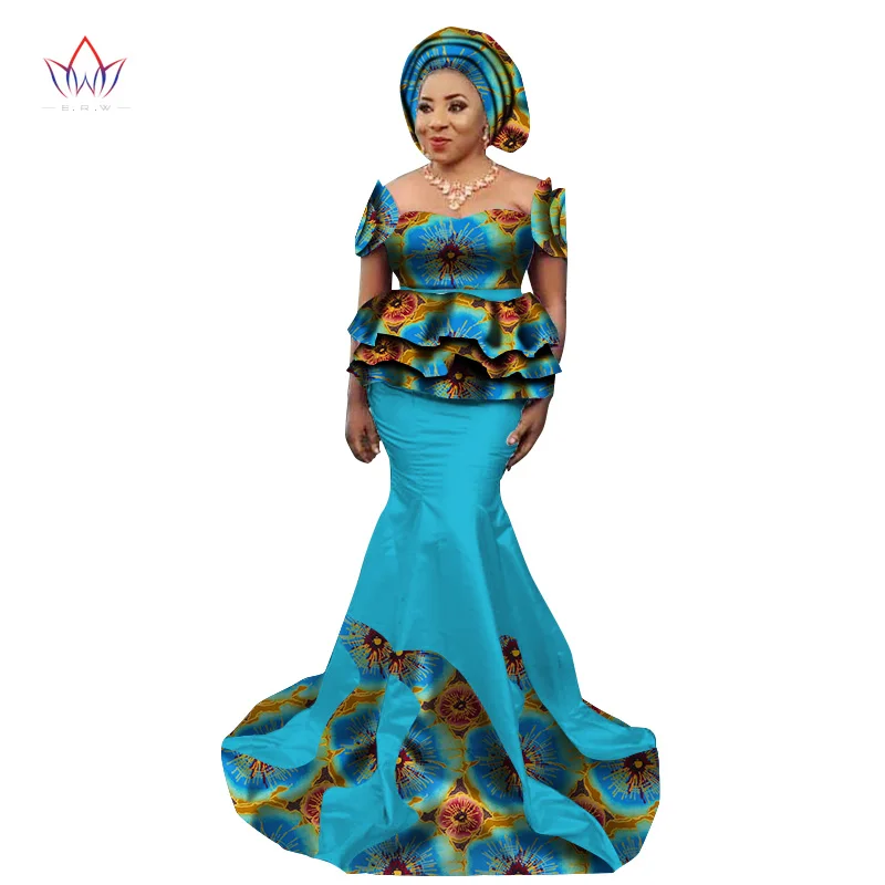 Новая мода африканская юбка набор для Женщин Дашики элегантная африканская одежда аппликация размера плюс традиционная африканская одежда WY2240 - Цвет: 11