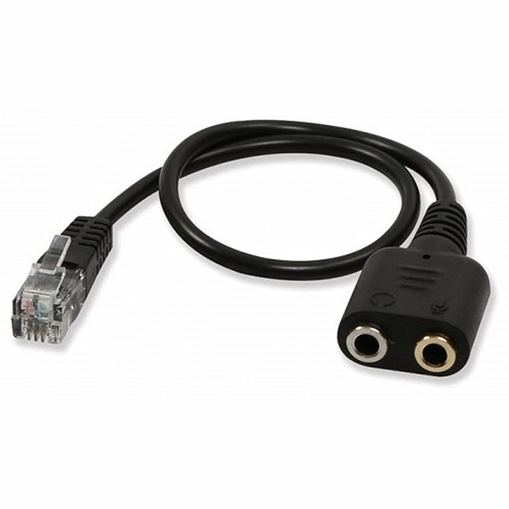 

Double turn 3.5 MM RJ9 crystal head computer headphones to telephone switch