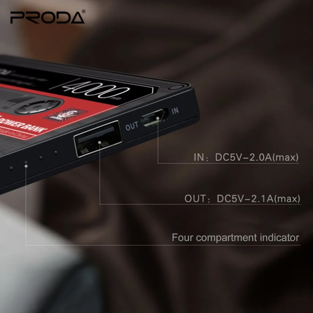 Remax proda 4000 мАч портативное зарядное устройство с ленточным дизайном, ультратонкое мини портативное Внешнее зарядное устройство для iphone