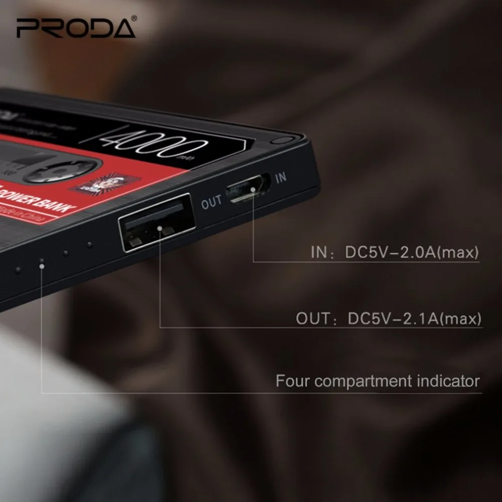 Внешний аккумулятор Remax proda на 4000 мА · ч со светодиодной подсветкой|powerbank design|designer