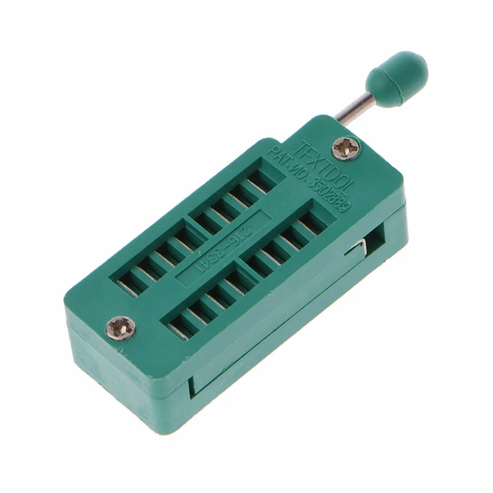

2.54MM Green DIP Test Universal ZIF IC Socket Welding Type 16 20 24 28 40 P Pin