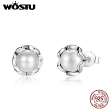 Новинка, настоящее 925 пробы, серебряные культивированные элегантные серьги-гвоздики с имитацией жемчуга для женщин, подлинные ювелирные изделия, модный подарок