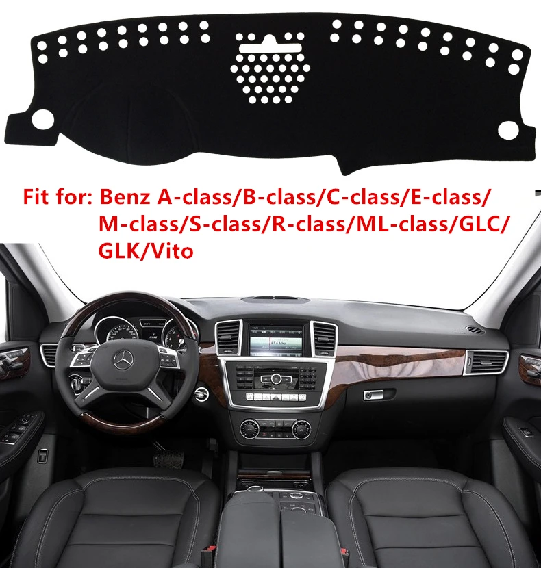 

For Mercedes-benz A/B/C/E/M/ML/R/S class GLC260 GLK Vito Car Dashboard Covers Dashmats Pad Auto Shade Cushion Carpet Protector