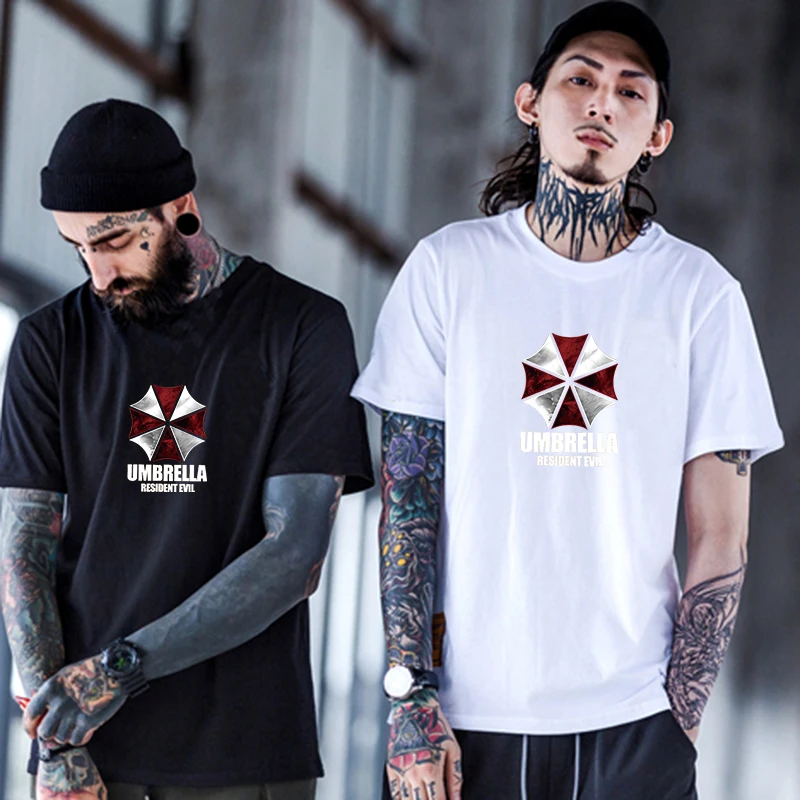 

2019 cotton harajuku streetwear men's T-shirt Resident evil bank Tee hip hop marvel clothing white game of thrones avengers
