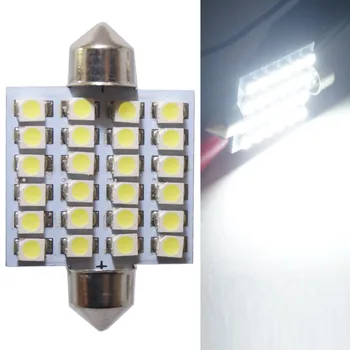 

AORUNYEBAO 2pcs Festoon 31m 36mm 39mm 41mm 12V C5W C10W White 24 SMD 3528 LED auto Interior reading Light Lamp Bulb For Car